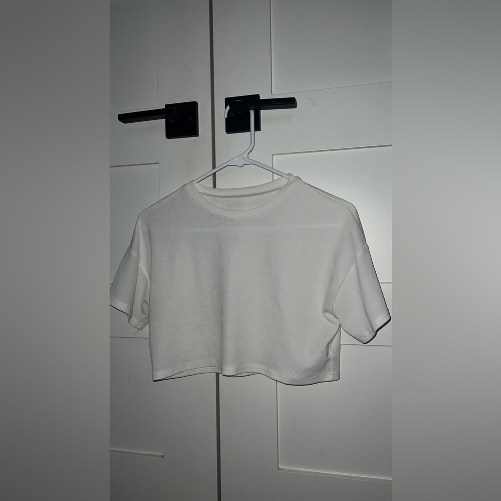White cropped shirt